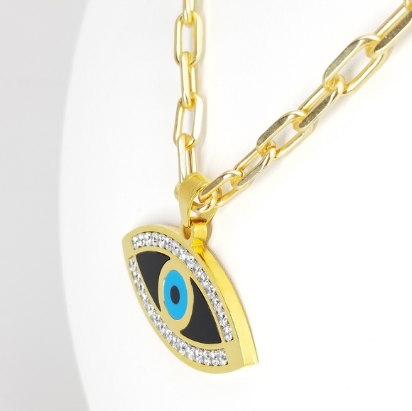Unique One of Kind Statement Evil Eye Necklace NWT - Picture 5 of 10
